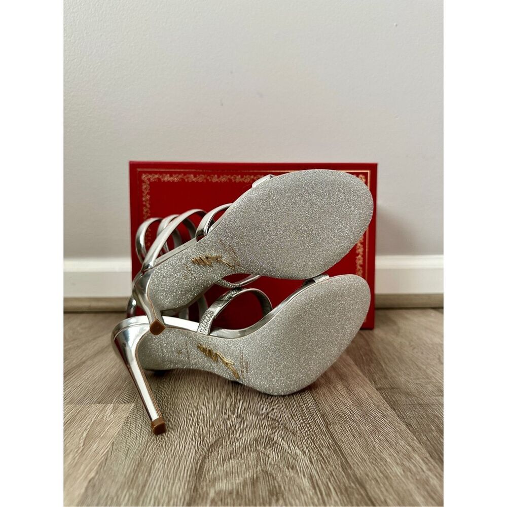 RENÉ CAOVILLA CLEO SILVER SANDAL 105 SIZE 36 $1280 - Picture 12 of 14